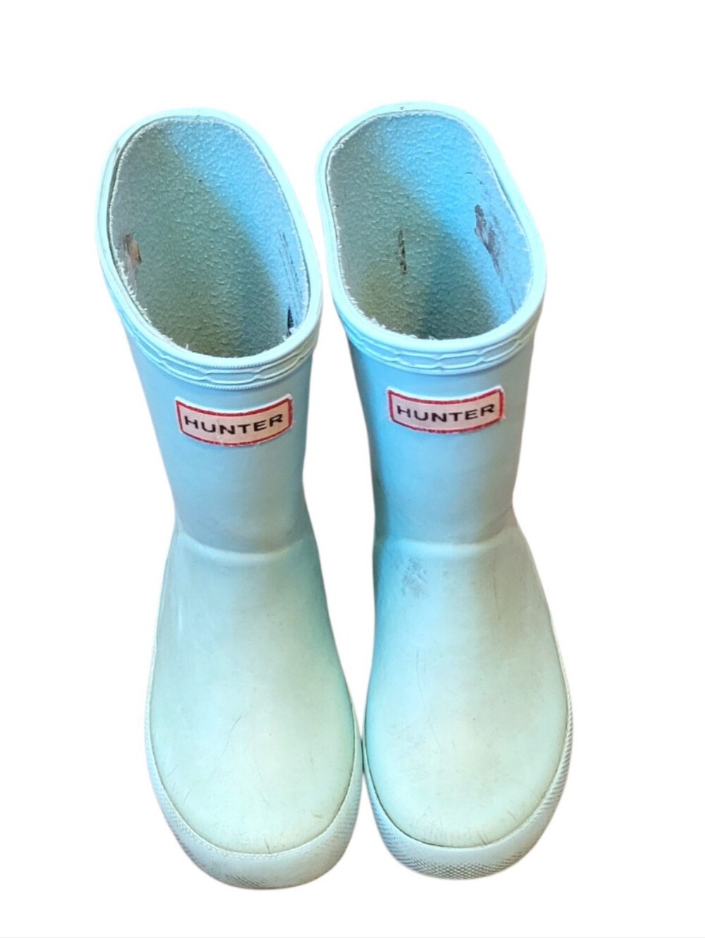Hunter Kids' Light Aqua Rubber Rain Boots Size UK 8/US 9T